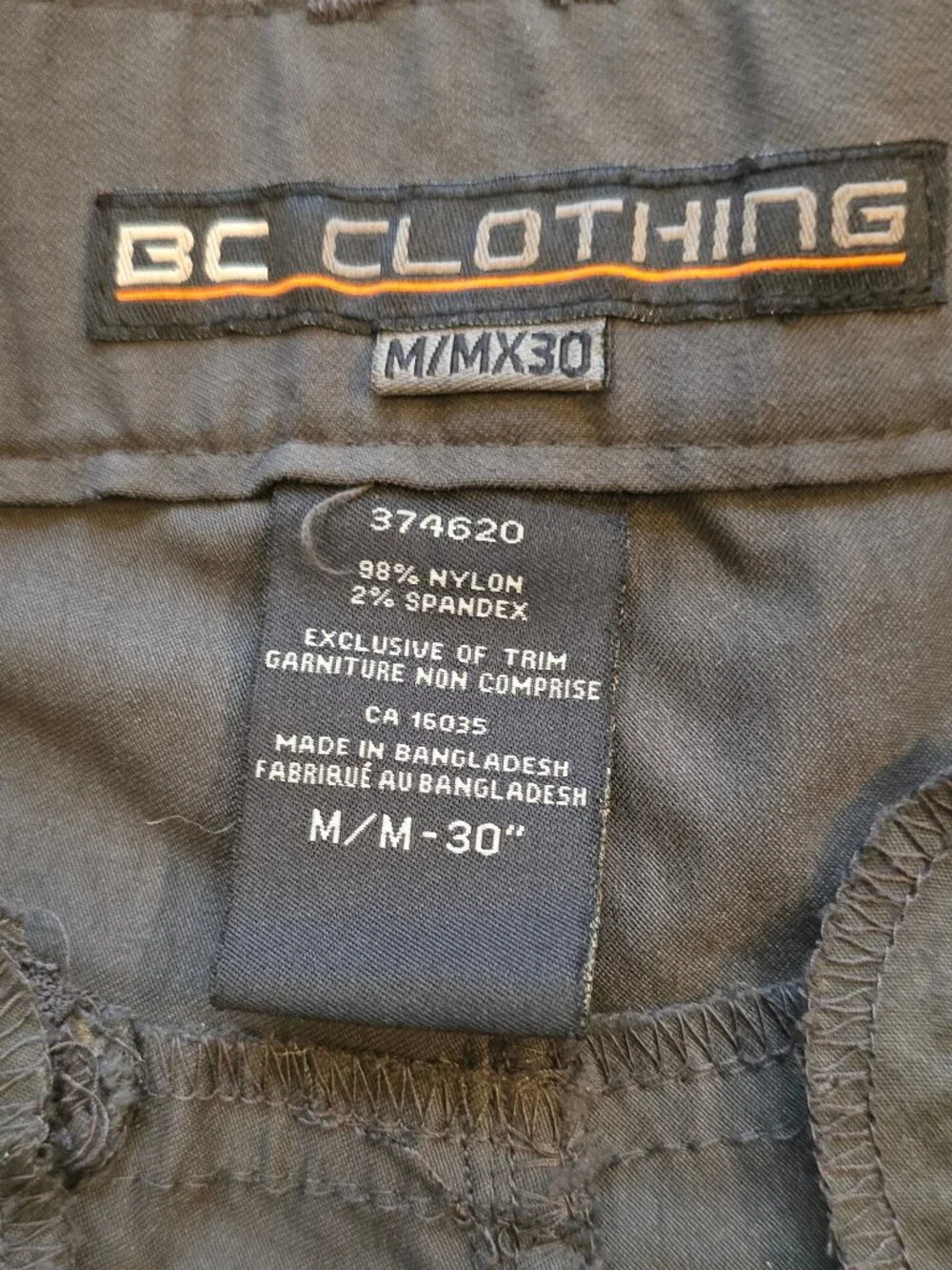 BC Clothing Men Convertible Stretch Cargo Pants with belt medium - Picture 5 of 5